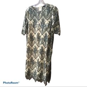 Caara Tan & Black Lace Dress